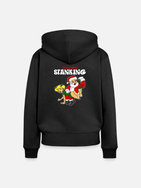Weihnachten Spanking - Frauen Premium Bio Zip Hoodie - Schwarz