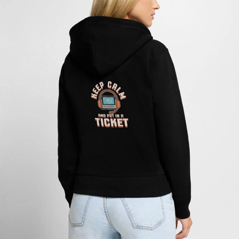 Tech support ticket computer problem Bug Informatik Women's Premium Organic Zip Hoodie