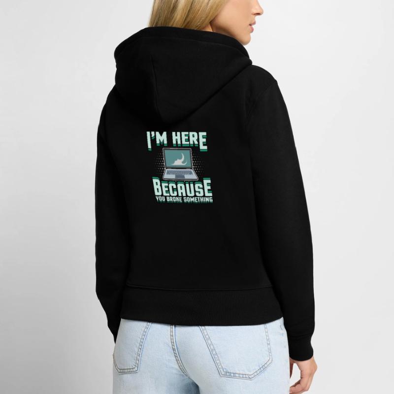 Tech support Computerproblem Bug Informatiker Frauen Premium Bio Zip Hoodie