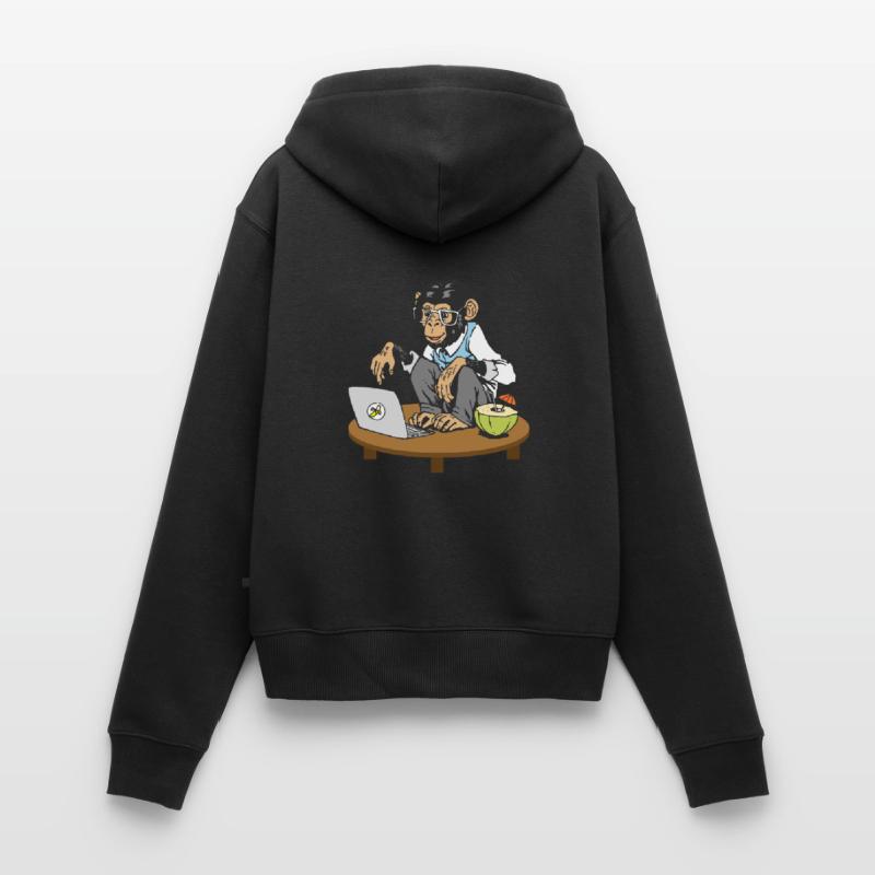 Singe de code singe Sweat à capuche zippé Premium bio Femme