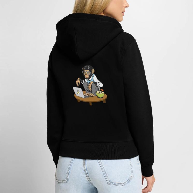 Progammers Monkey Code Monkey Coding Monkeys Women's Premium Organic Zip Hoodie