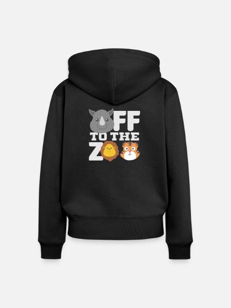 Zoo - Frauen Premium Bio Zip Hoodie - Schwarz