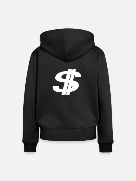 Dollar - Frauen Premium Bio Zip Hoodie - Schwarz