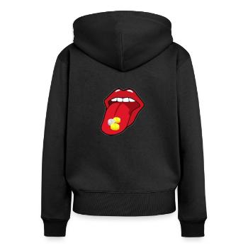 Raver Cadeau Rave Techno Goa Festival Tekkno - Sweat à capuche zippé Premium bio Femme - noir - Dos - Julia (174cm)