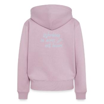 Landwirtschaft - Frauen Premium Bio Zip Hoodie - Altrosa - Hinten - Julia (174cm)