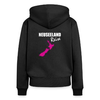 New Zealand - Women's Premium Organic Zip Hoodie - black - Back - Julia (174cm)