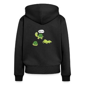 Health - turtle slips out of its shell - Women's Premium Organic Zip Hoodie - black - Back - Julia (174cm)