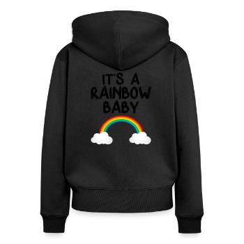 It’s a Rainbow Baby Homosexualité LGBT Homoehe - Sweat à capuche zippé Premium bio Femme - noir - Dos - Julia (174cm)
