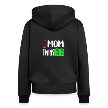 Mutter der Zwillinge Battery Low Mothers Gift - Frauen Premium Bio Zip Hoodie - Schwarz - Hinten - Julia (174cm)
