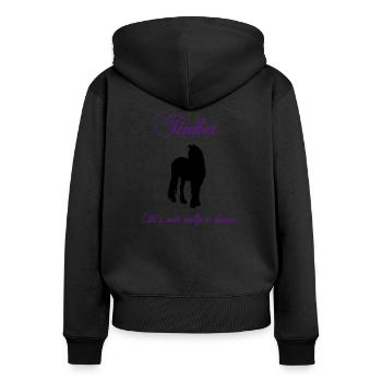 tinker_its_not_only_a_horse - Sweat à capuche zippé Premium bio Femme - noir - Dos - Julia (174cm)