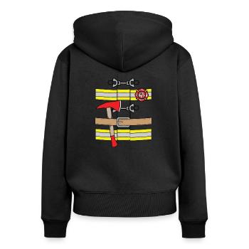 Costume de femme pompier pompier pompier - Sweat à capuche zippé Premium bio Femme - noir - Dos - Julia (174cm)