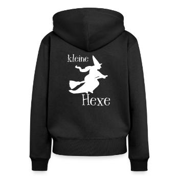 Little witch with a bee - Women's Premium Organic Zip Hoodie - black - Back - Julia (174cm)