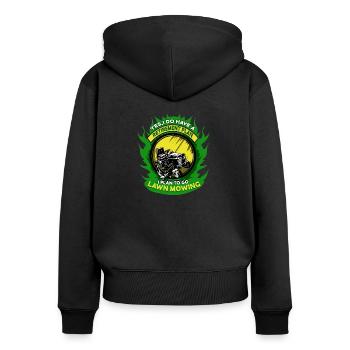 Jardinier tondeuse à gazon tondre la pelouse - Sweat à capuche zippé Premium bio Femme - noir - Dos - Julia (174cm)