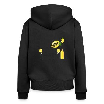 Si la vie vous donne des citrons, faites Limoncello - Sweat à capuche zippé Premium bio Femme - noir - Dos - Julia (174cm)