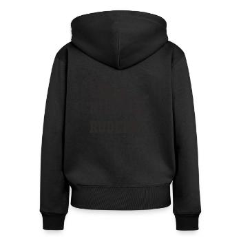 Kanu fahren - Frauen Premium Bio Zip Hoodie - Schwarz - Hinten - Julia (174cm)