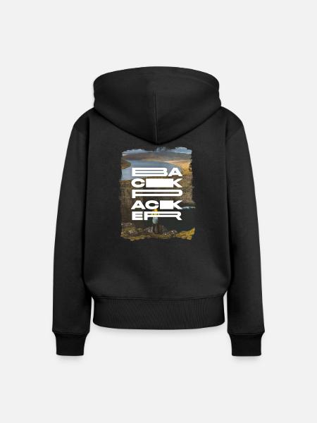 Backpacker - Frauen Premium Bio Zip Hoodie - Schwarz