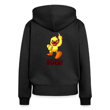 canard - Sweat à capuche zippé Premium bio Femme - noir - Dos - Julia (174cm)
