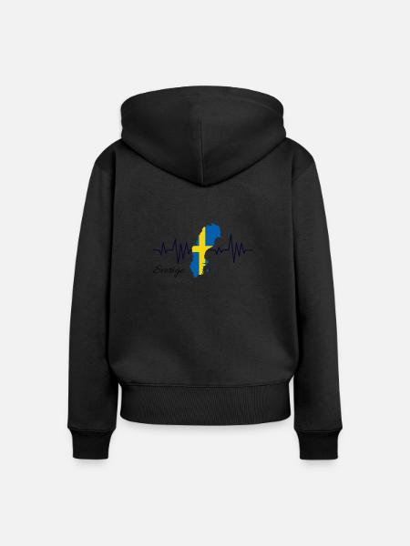 Schweden - Frauen Premium Bio Zip Hoodie - Schwarz