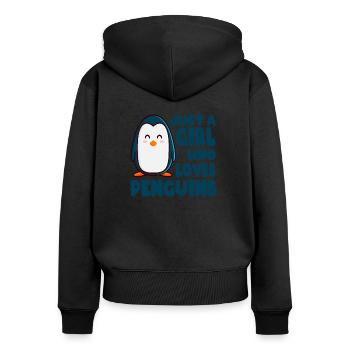 manchot - Sweat à capuche zippé Premium bio Femme - noir - Dos - Julia (174cm)