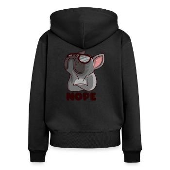 Französische Bulldogge - Frauen Premium Bio Zip Hoodie - Schwarz - Hinten - Julia (174cm)