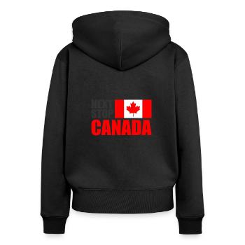 Canada - Sweat à capuche zippé Premium bio Femme - noir - Dos - Julia (174cm)