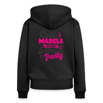 Schlager Party - Frauen Premium Bio Zip Hoodie - Schwarz - Hinten - Julia (174cm)