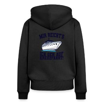 Kreuzfahrt - Frauen Premium Bio Zip Hoodie - Schwarz - Hinten - Julia (174cm)