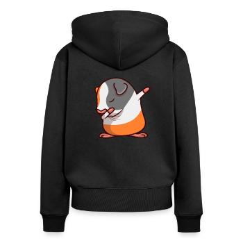 cobayes - Sweat à capuche zippé Premium bio Femme - noir - Dos - Julia (174cm)