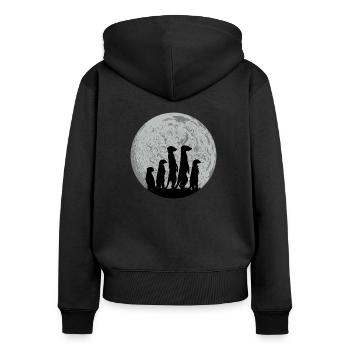 meerkat - Women's Premium Organic Zip Hoodie - black - Back - Julia (174cm)