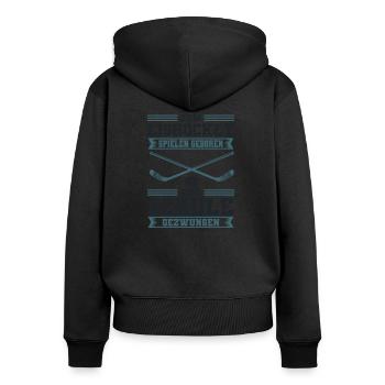 Eishockey - Frauen Premium Bio Zip Hoodie - Schwarz - Hinten - Julia (174cm)