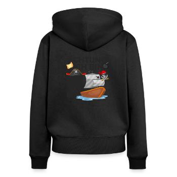 5 Geburtstag Pirat - Frauen Premium Bio Zip Hoodie - Schwarz - Hinten - Julia (174cm)