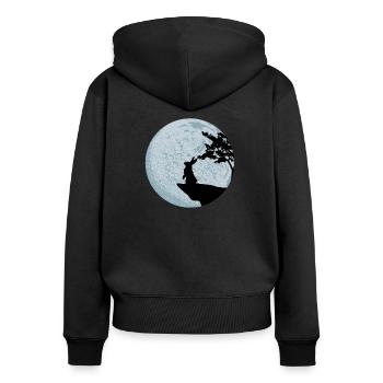 lapin - Sweat à capuche zippé Premium bio Femme - noir - Dos - Julia (174cm)