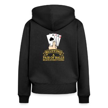 Poker Casino Poker Card Game Gift Idea Ace P - Women's Premium Organic Zip Hoodie - black - Back - Julia (174cm)