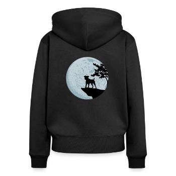 Jack Russell Terrier - Sweat à capuche zippé Premium bio Femme - noir - Dos - Julia (174cm)