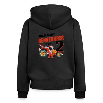 2. Geburtstag Rennfahrer - Frauen Premium Bio Zip Hoodie - Schwarz - Hinten - Julia (174cm)