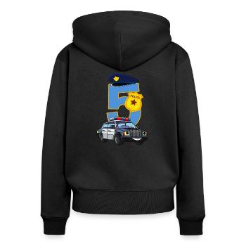 5. Geburtstag Polizist T-Shirt 5 Jahre Polizei - Frauen Premium Bio Zip Hoodie - Schwarz - Hinten - Julia (174cm)