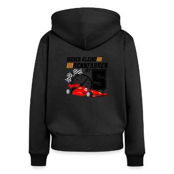 5. Geburtstag Rennfahrer - Frauen Premium Bio Zip Hoodie - Schwarz - Hinten - Julia (174cm)