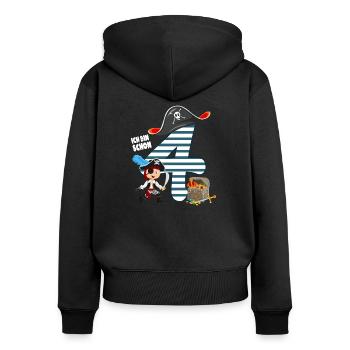 4 year old birthday boy pirate - Women's Premium Organic Zip Hoodie - black - Back - Julia (174cm)