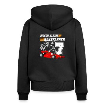 7. Geburtstag Rennfahrer 7 Jahre Rennauto - Frauen Premium Bio Zip Hoodie - Schwarz - Hinten - Julia (174cm)