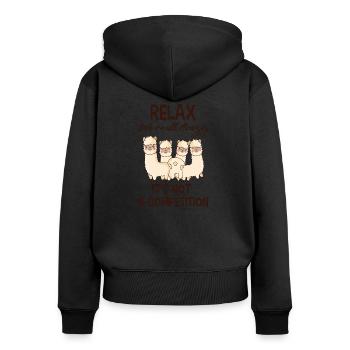 alpaca - Women's Premium Organic Zip Hoodie - black - Back - Julia (174cm)