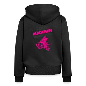 Quad Mädchen - Frauen Premium Bio Zip Hoodie - Schwarz - Hinten - Julia (174cm)