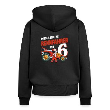 6. Geburtstag Rennfahrer 6 Jahre Alt Rennauto - Frauen Premium Bio Zip Hoodie - Schwarz - Hinten - Julia (174cm)