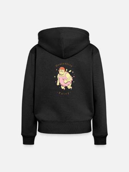 Quarantäne Fee - Frauen Premium Bio Zip Hoodie - Schwarz