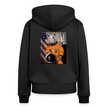 Bullterrier Bull Terrier propriétaire Amant Astron - Sweat à capuche zippé Premium bio Femme - noir - Dos - Julia (174cm)