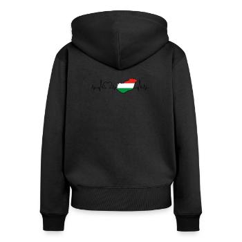 Hungary Heartbeat - Women's Premium Organic Zip Hoodie - black - Back - Julia (174cm)