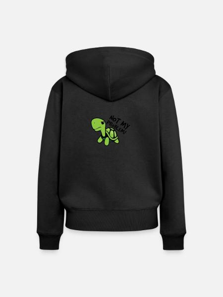 Nicht mein Problem - Frauen Premium Bio Zip Hoodie - Schwarz