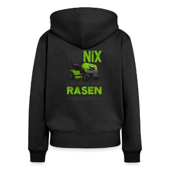 Gärtner - Frauen Premium Bio Zip Hoodie - Schwarz - Hinten - Julia (174cm)