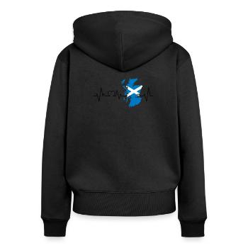 Écosse Rythme cardiaque - Sweat à capuche zippé Premium bio Femme - noir - Dos - Julia (174cm)