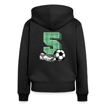 5. Geburtstag Fussball Jungen 5 Jahre Fussballer - Frauen Premium Bio Zip Hoodie - Schwarz - Hinten - Julia (174cm)