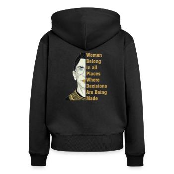 Ruth Bader Ginsburg Feminismus inspirierende Zitat - Frauen Premium Bio Zip Hoodie - Schwarz - Hinten - Julia (174cm)